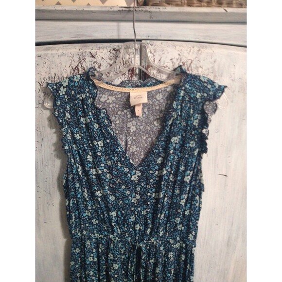 Knox Rose Ruffled Sleeveless V-neck Midi Dress Floral Medium Cottagecore Boho - Picture 3 of 9